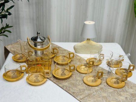 طقم شاي وقهوة خط عربي