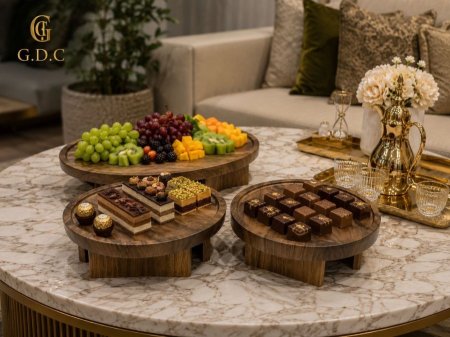 طقم ستاندات خشب دائري