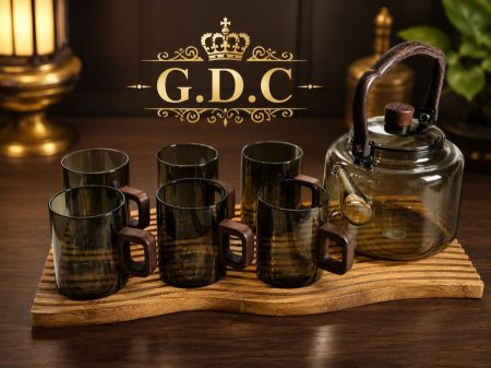 طقم كاسات شاي مع إبريق