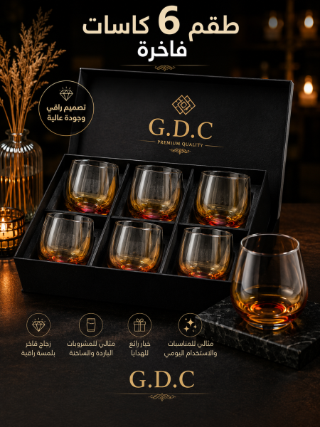 طقم كاسات عصير فاخر