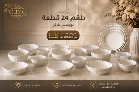 طقم سفرة بورسلان 24 قطعة